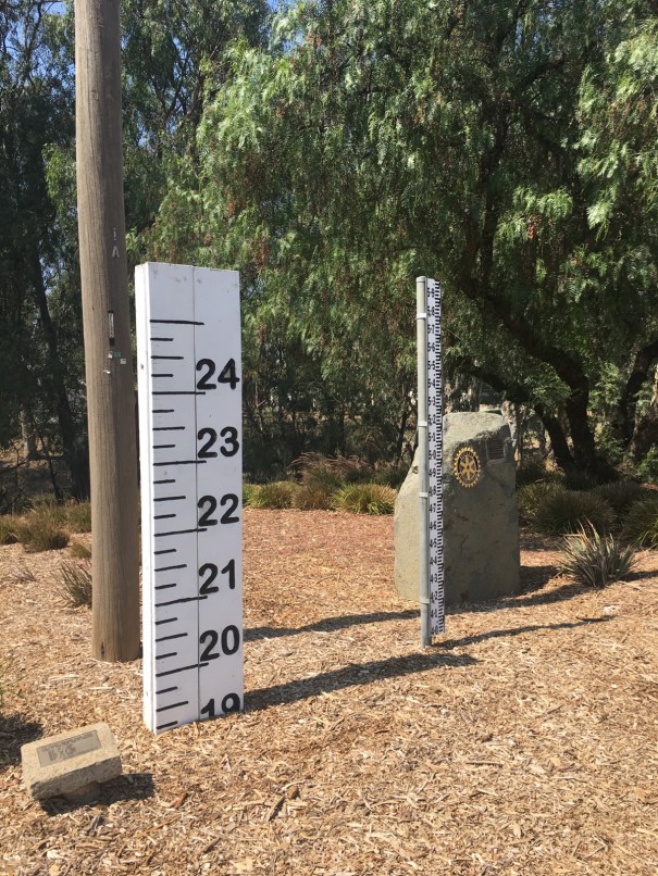 Flood indicators at Campaspe River, Rochester Victoria