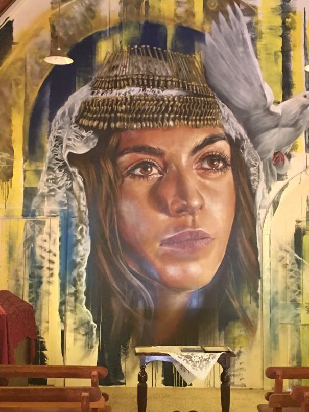 Mural in Goorambat church