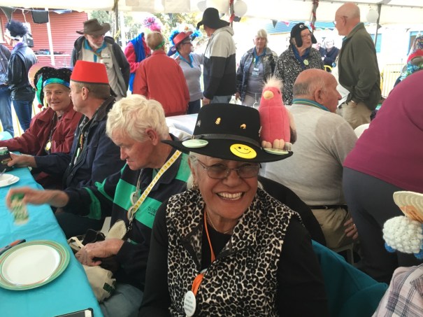 Crazy hat night at CMCA Solos Rally in Blackall 