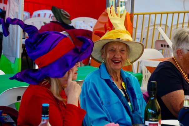 Crazy hat night at CMCA Solos Rally in Blackall 