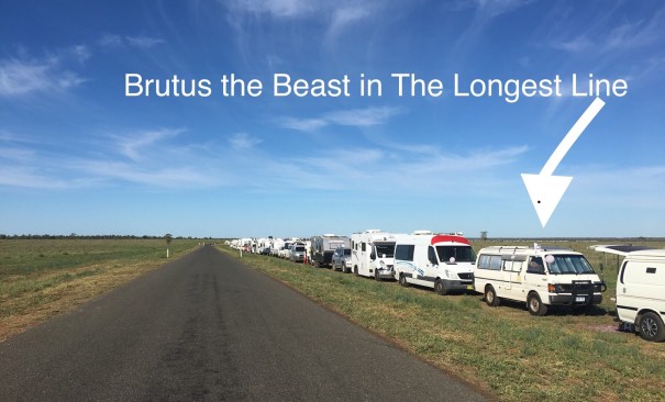 The Longest Line of RV’s in Barcaldine 