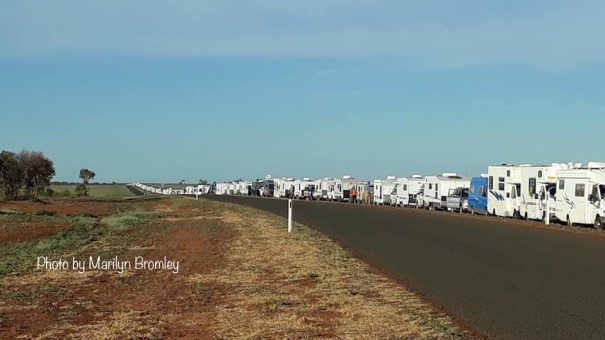 The Longest Line of RV’s in Barcaldine 